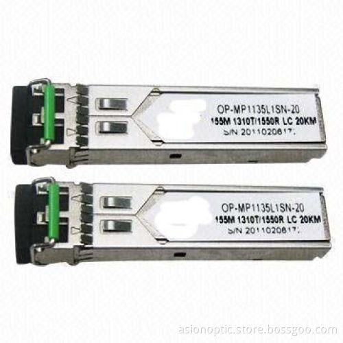 155Mbps BIDI SFP Transceiver Modules, Single +3.3V Power Supply